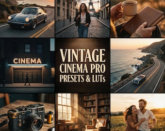 LUTs de película vintage, preajustes retro cinematográficos, estilo analógico de los años 70 (Final Cut, DaVinci, Premiere)