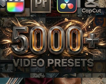 Paquete de más de 5000 preajustes de vídeo cinematográficos y LUTs para Premiere Pro, DaVinci y CapCut (descarga digital).