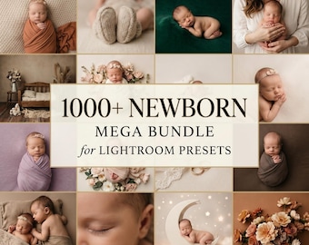Paquete de más de 1000 ajustes preestablecidos de Lightroom para recién nacidos, filtros para fotos de bebés, fotografía móvil y de escritorio (descarga digital)