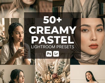 Creamy Pastel Lightroom Presets, Bohemian Warm Light, Bright Airy (Digital Download)