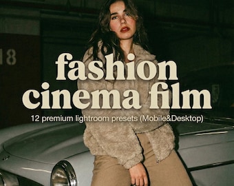 Moda Cinema Film Lightroom Presets, 70s Moody Vintage Style (Mobile/Desktop)