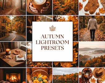 15 presets de Lightroom para otoño, tonos cálidos y anaranjados, fotografía durante la hora dorada (móvil/ordenador)