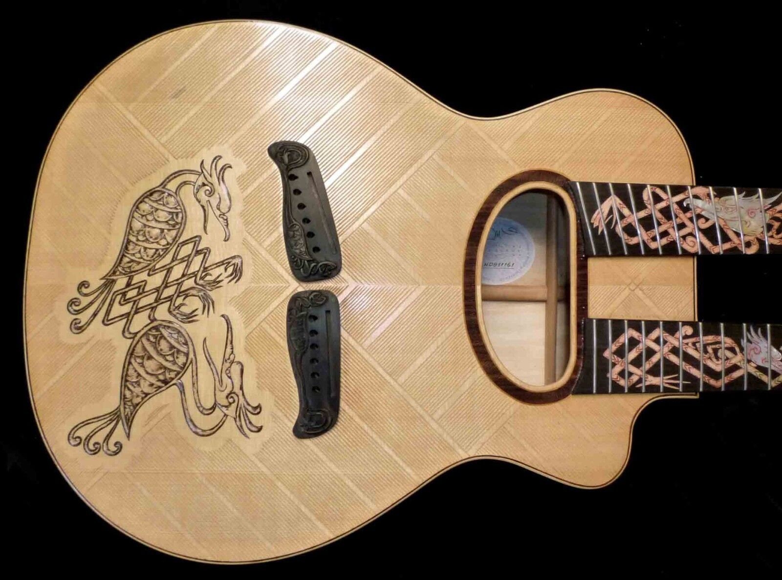 African Padauk Electric/Acoustic Guitar Body Blank- 21" X 14" X 2 - Foto 2