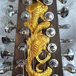 Acoustic Guitar Handmade by Blueberry,12 String Wood Golden Dragon Guitar,Custom Handcrafted Wooden Guitar,Grand Concert Guitar,Steel String