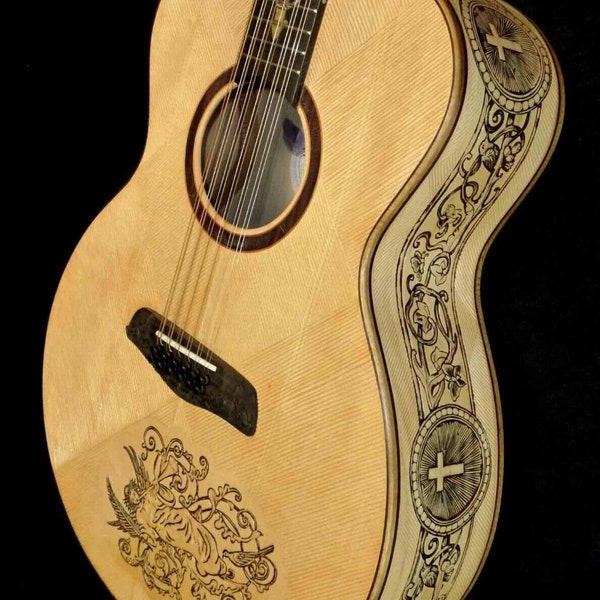 Blueberry Handmade Twelve-String Acoustic Guitar  "Faith" Motif