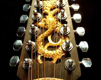 Blueberry Handmade Grand Concert Twelve String Guitar Golden Dragon - Rosewood, Cedar Ebony, Gold Leaf, Mother of Pearl