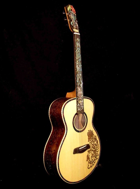 Handmade Grand Concert Guitar: Celtic Rosewood With Mother of