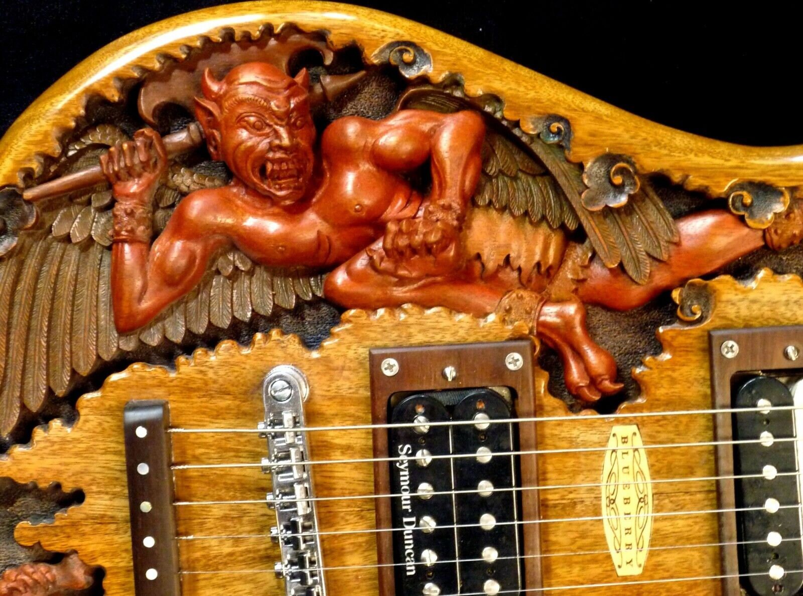 Blueberry Handmade Electric Guitar Devil Motif With Seymour Duncan ...