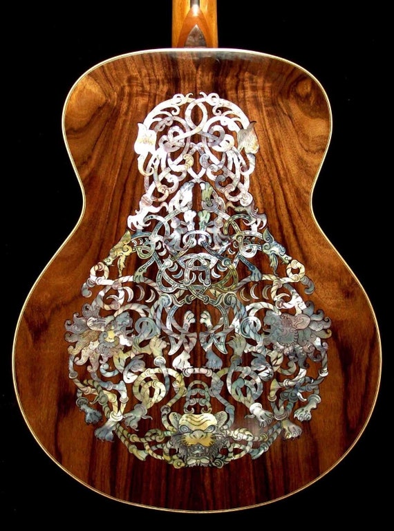 Handmade Grand Concert Guitar: Celtic Rosewood With Mother of