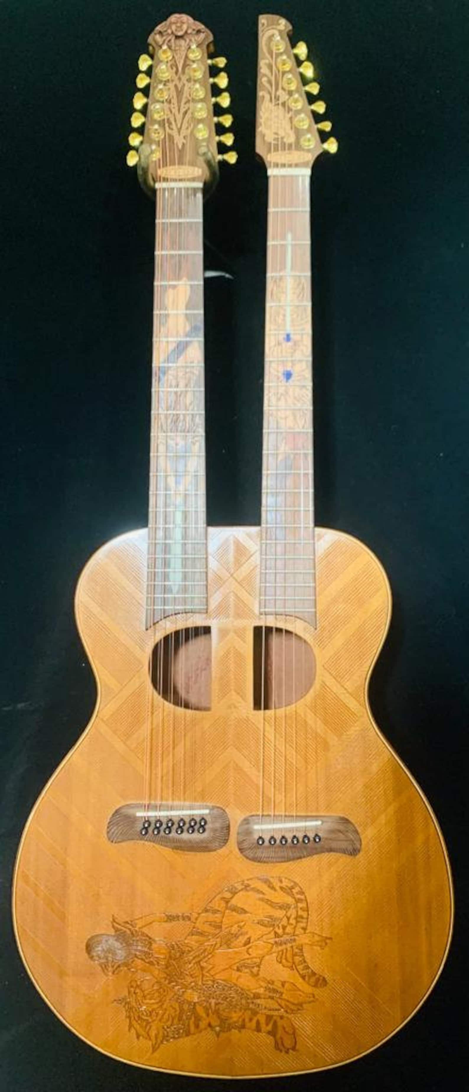 Blueberry Handmade Double Neck Acoustic Guitar 12 & 6 String ...