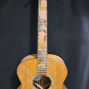 Blueberry Handmade Acoustic Guitar Grand Concert Fish (Pisces)