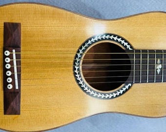 Handmade Travel Acoustic Guitar: Spruce Top, Mahogany Body