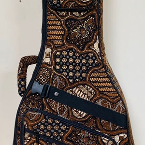 Blueberry Handmade Soft Case Guitar  Made with Authentic Batik Fabric - Handmade to Fit Your Guitar