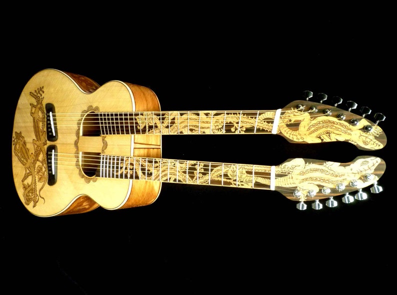 Blueberry Handmade Double Neck Acoustic Guitar - Etsy