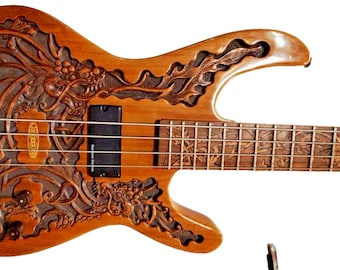 Blueberry Handgjord Elbas Dragon Motif Seymour Duncan Pickups - I Lager