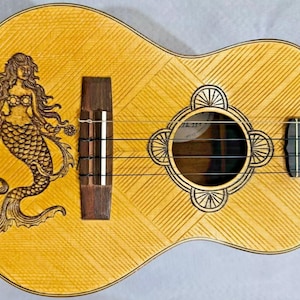 Blueberry Handmade Tenor Ukulele Mermaid Motif