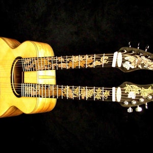 Blueberry Handmade Double Neck Guitar - Fanned Fret and Traditional Necks
