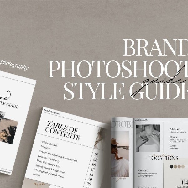 Brand Photography Style Guide | Client Prep Guide | Personal Brand | Brand Session Guide | Photography Canva Templates | Canva Templates