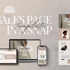 Canva Sales Page Template Infused With Professional Sales Page Copy | Business Website Template | Add On Template | Sales Landing Page