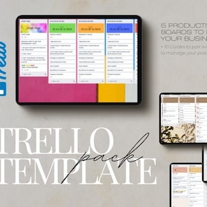 Project Management Templates For Organization | Trello Board Templates | Digital Planner | Project Management | Project Planner | Workflow