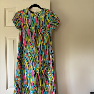 Vintage Jumpsuit Multi-color 1960s 1970s Psychedelic Front Wrap Peekaboo