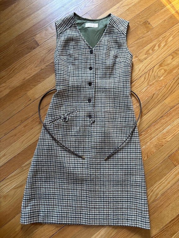Vintage Pendleton Wool Houndstooth Shift Dress - image 5
