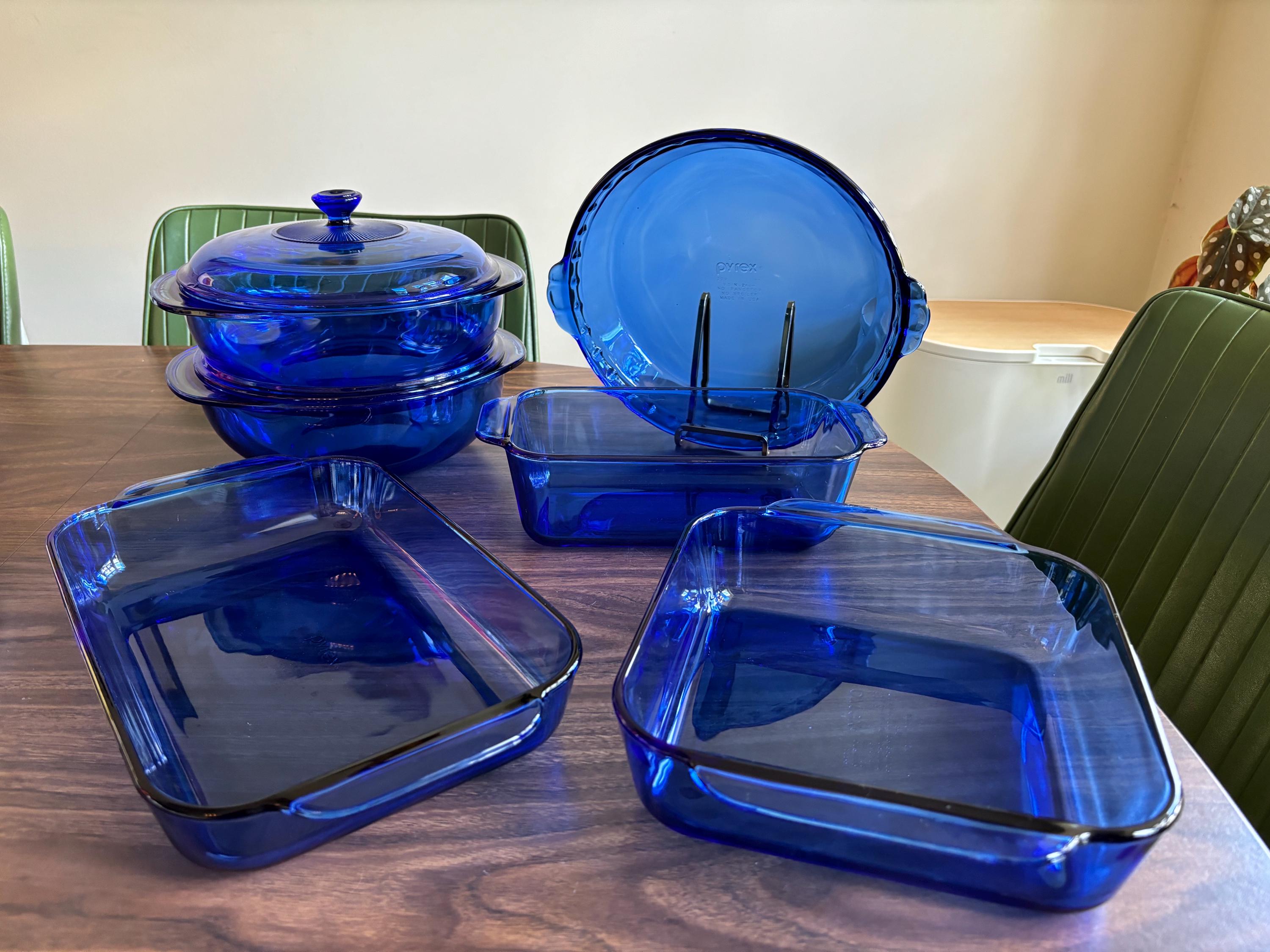 Vintage Pyrex 222-R Cobalt Blue Square Glass Baking Dish 8X8X2
