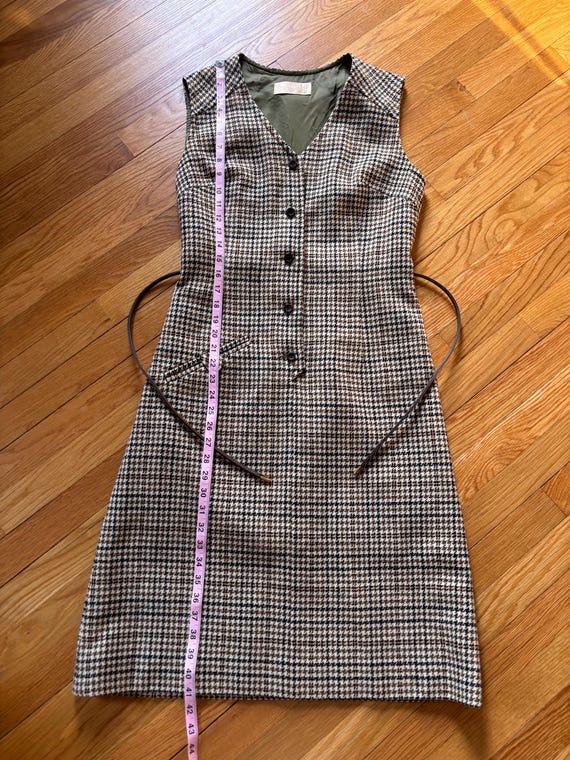 Vintage Pendleton Wool Houndstooth Shift Dress - image 9