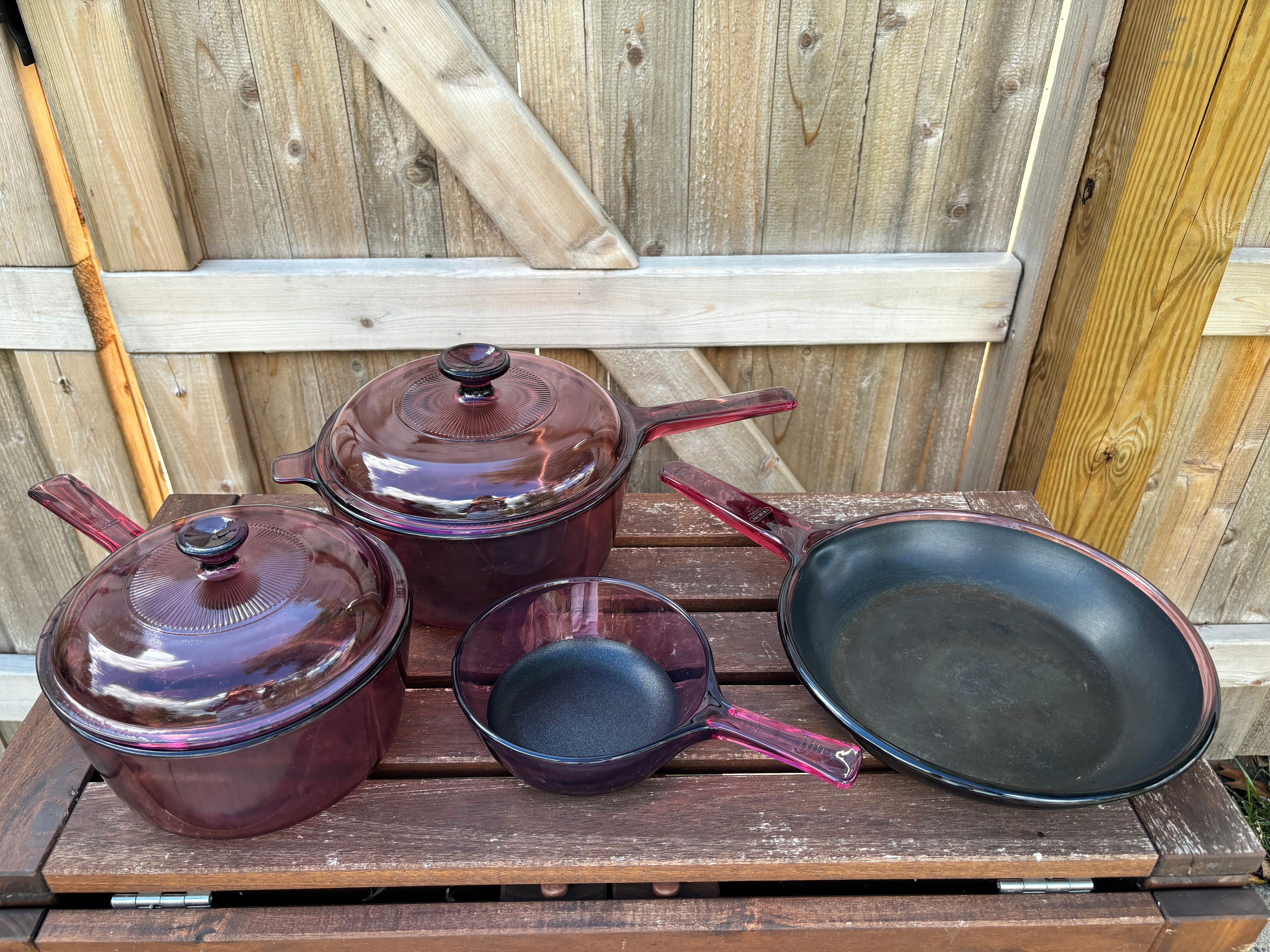 Rare Presto Pride Bakelite Handle Copper Bottom Retro Engraved Lidded  Cookware Set 1950s 