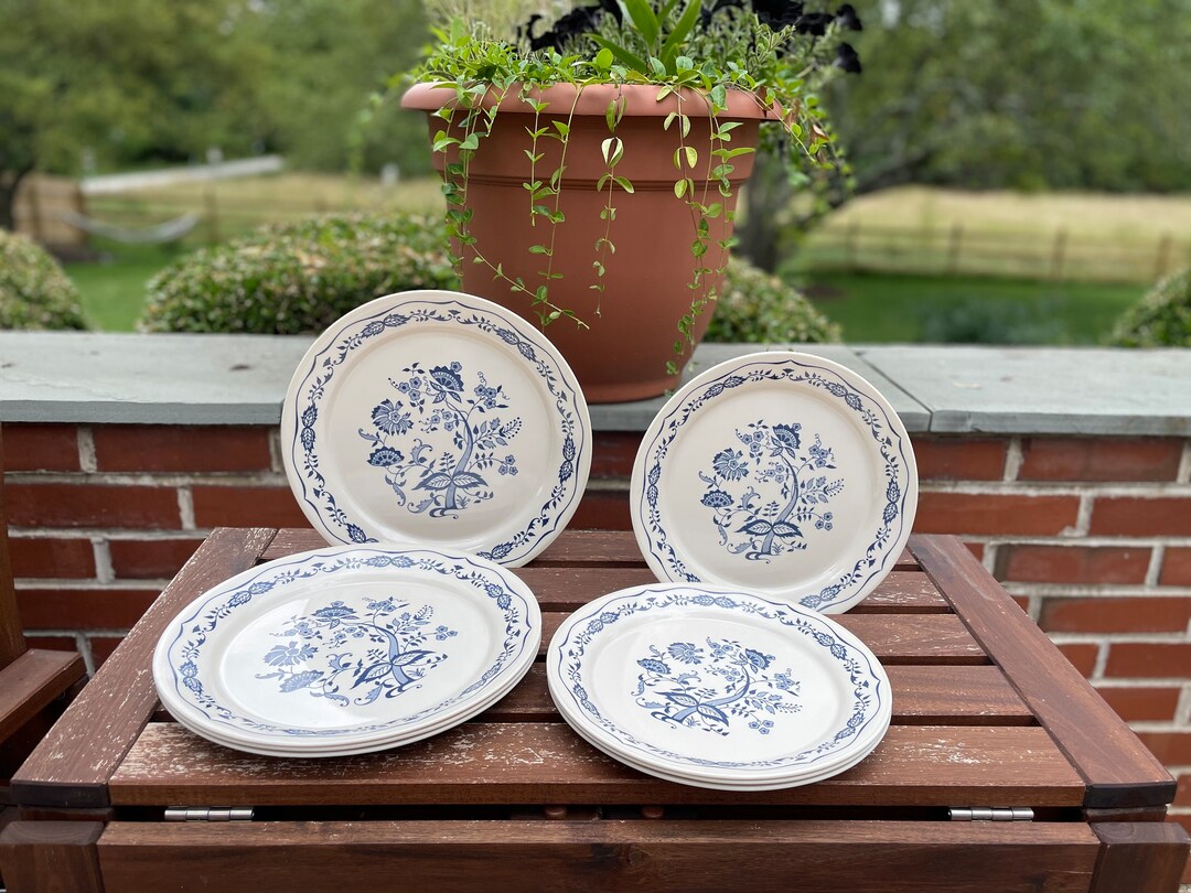Corelle Vintage 1970s Blue Danube Onion 8 Piece Dish Set Retro Mid ...