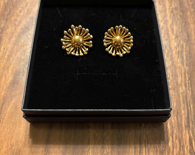 Vintage 1960s Mod Atomic Gold Tone Screw Back Earrings - Etsy