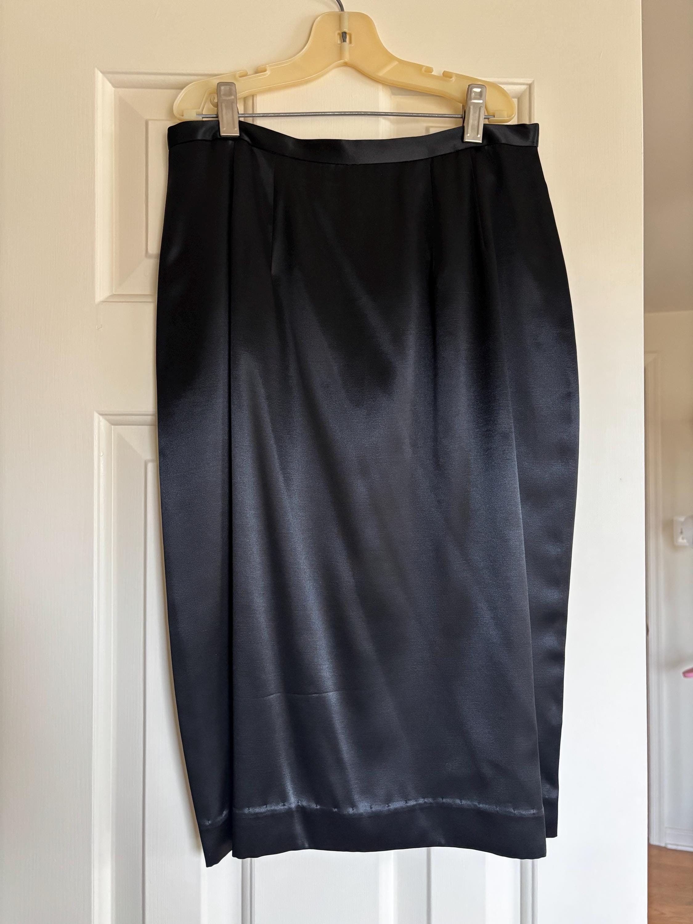 Jupe crayon en laine noire Ann Taylor pour femme, taille 12 P, fraîchement nettoyée à sec - France