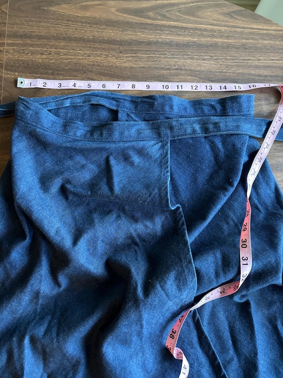Vintage 1970s Denim and Patchwork Wrap Skirt - image 5