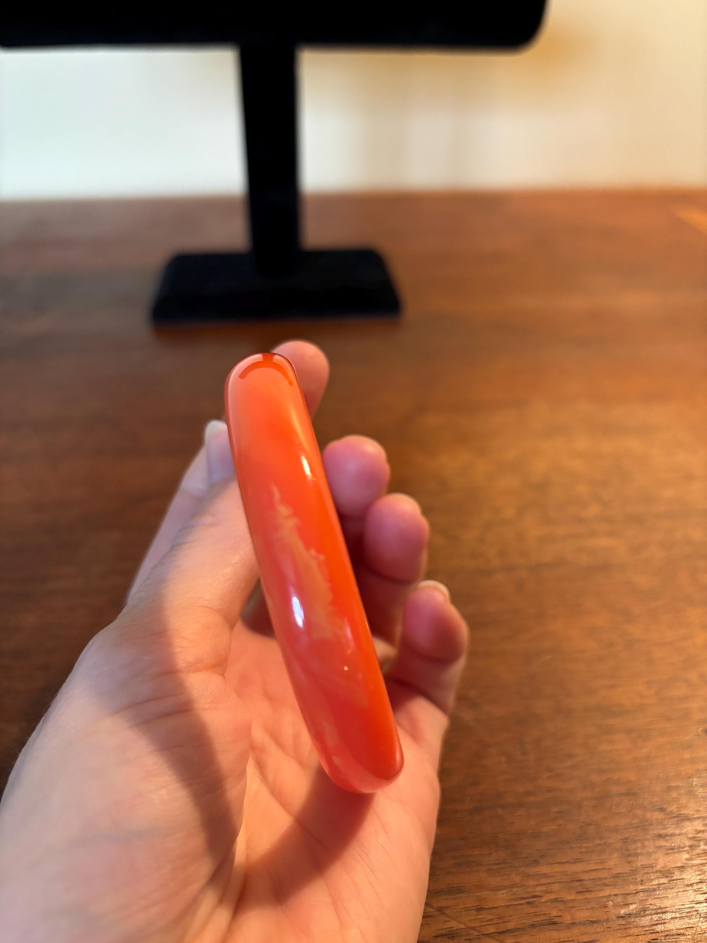 ヴィンテージ ベークライト オレンジ バングル ブレスレット - Etsy 日本