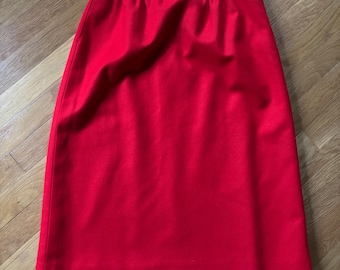 Falda vintage de lana roja brillante Pendleton de los años 70