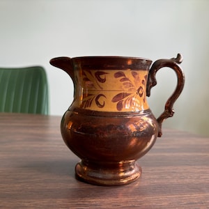 Antique Copper Lusterware Creamer