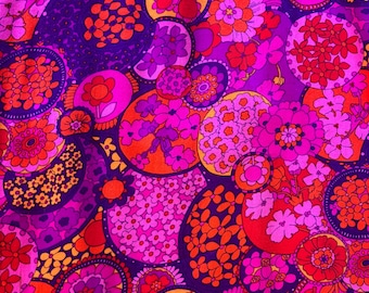 Vintage 1960s-1970s Hawaiian Day Glo Flower Power Halter Maxi Dress by High Tide