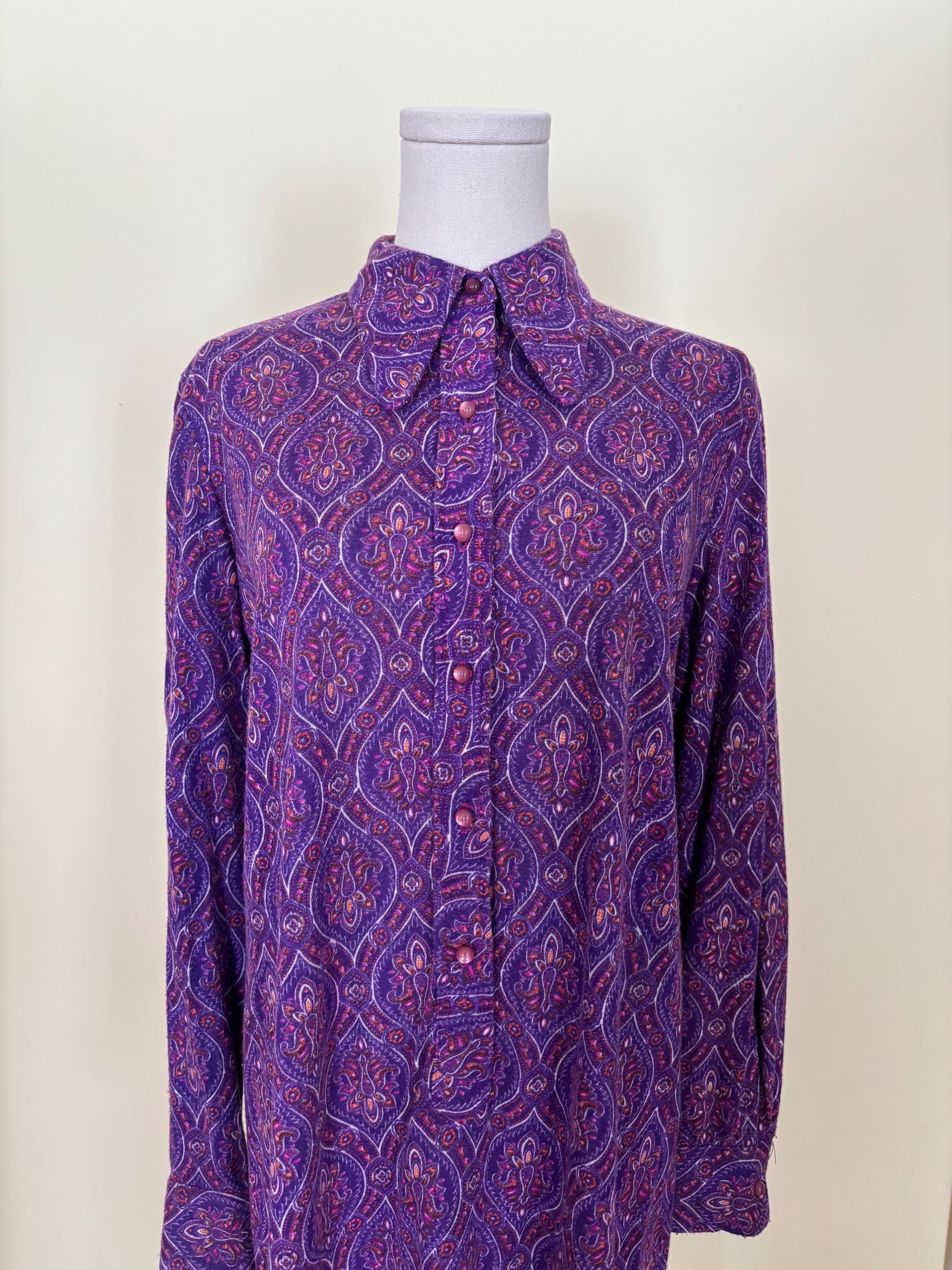 Purple paisley shirt - Etsy 日本