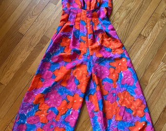 Vintage 1960s-1970s Flower Power Jumpsuit