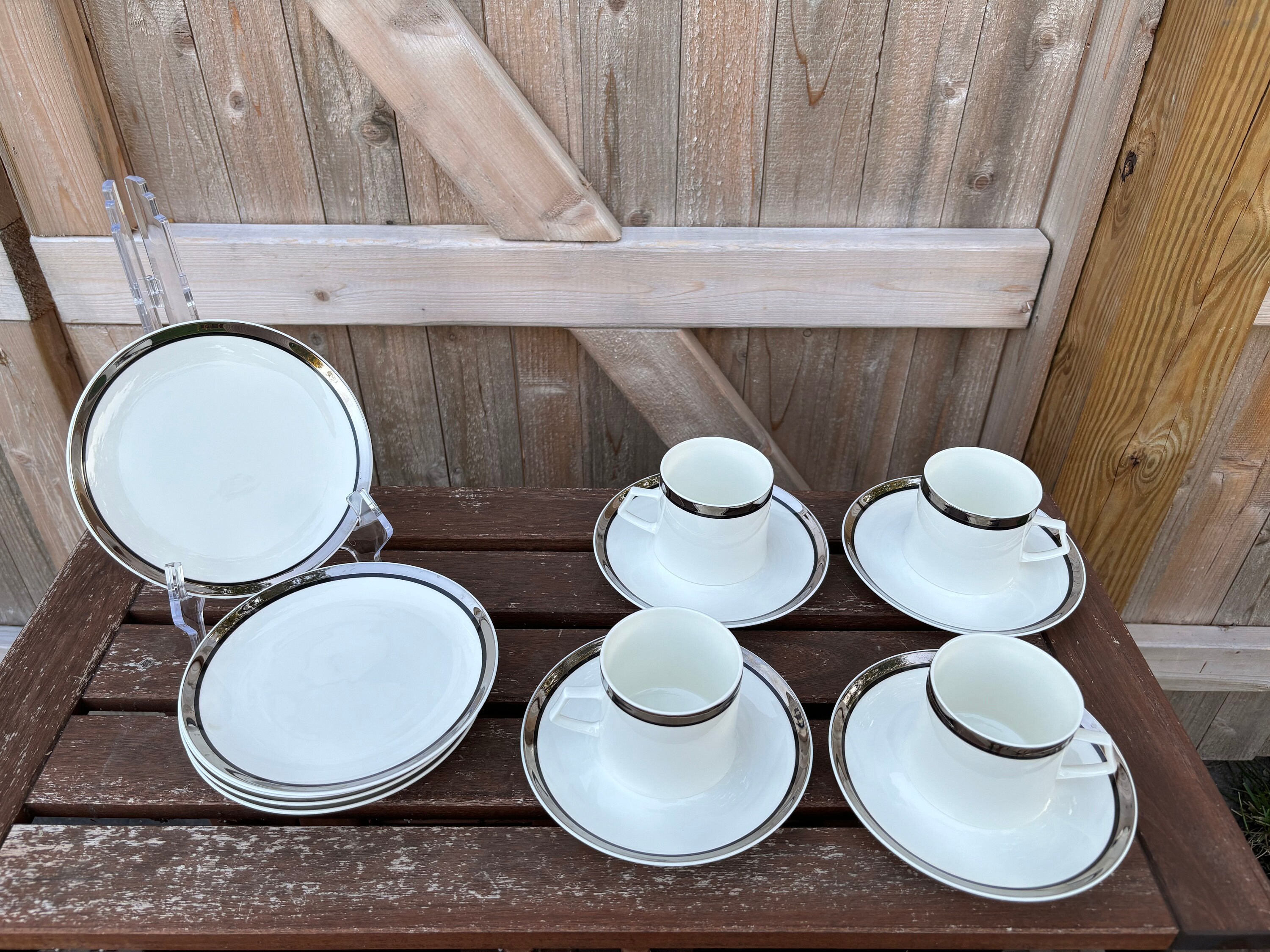 Vintage Mikasa Solitude A5-166 14 Piece Dish Set Bone China Retro