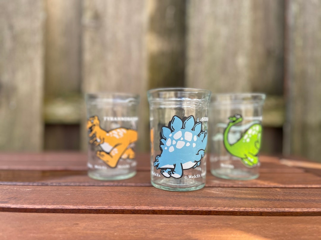 Welchs 1980s Glass Jelly Jar Dinosaurs Retro Vintage Etsy