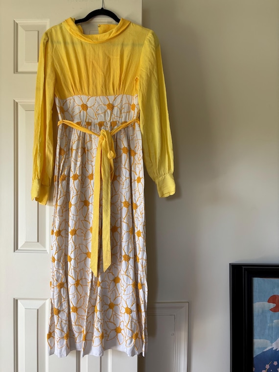 sachin and babi light blue dress VINTAGE COTTON HANDWOVEN GUATEMALAN STRIPED EMBROIDERED MAXI DRESS M   Dreamer Bohemia