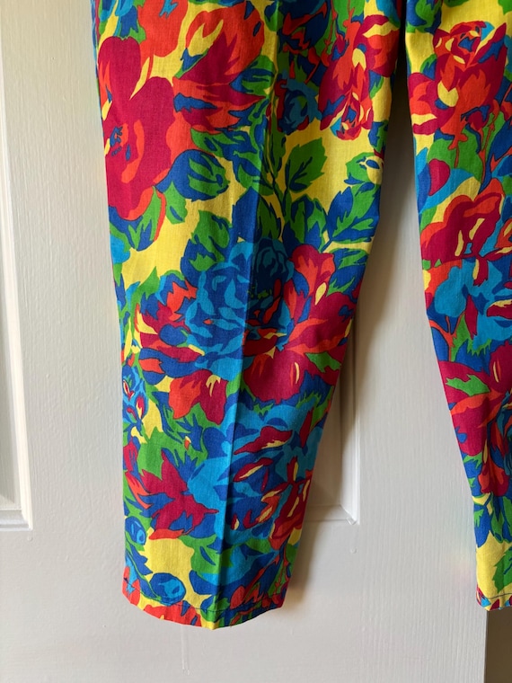 Vintage Flower Power Pants Petal Pushers Bright Multi Colored - Etsy