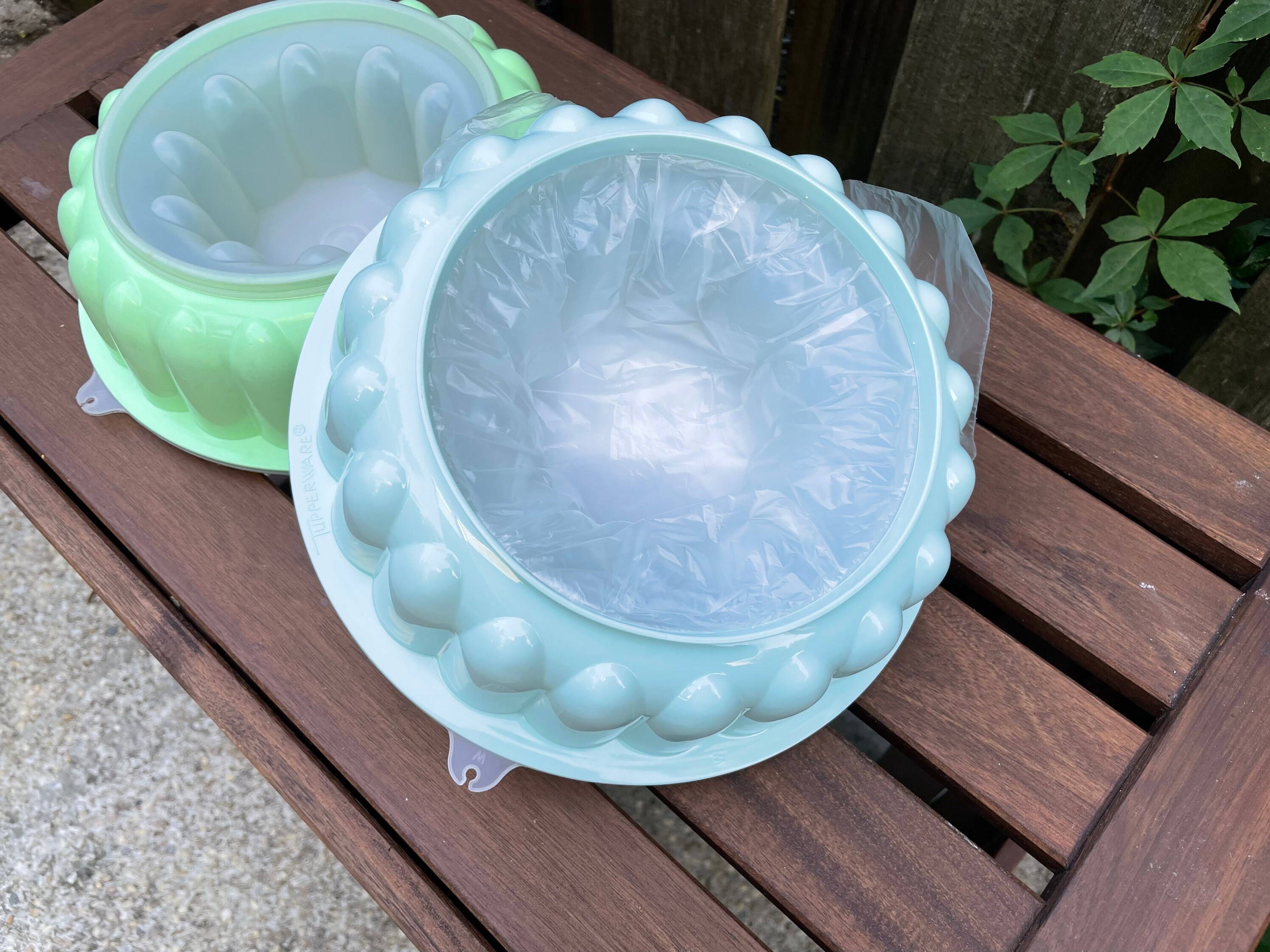 Vintage Tupperware Jello Mold Jelring Retro 1970s Mint Green and Ice