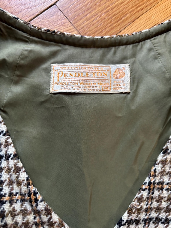 Vintage Pendleton Wool Houndstooth Shift Dress - image 7