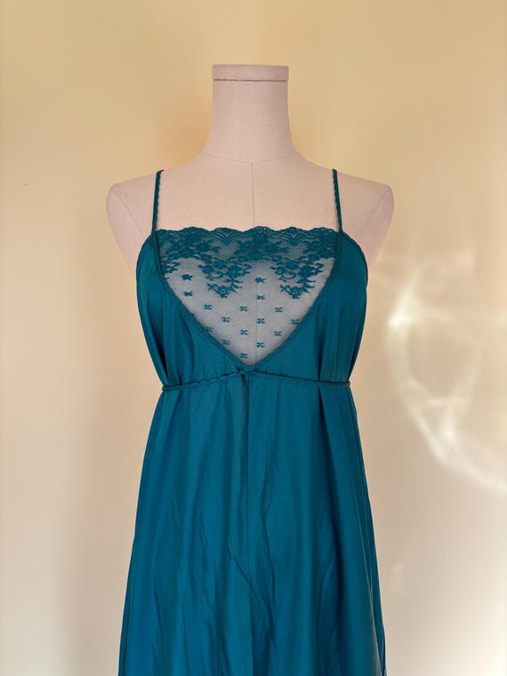 dark green lingerie dress Vintage Rene Off the Shoulder Floral Elliatt up back ensures a Size:W33 / L32