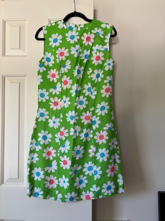 slim fit dress slacks Daisy Vintage Style Flower Power Flower Applique Dress Green Witch Dress