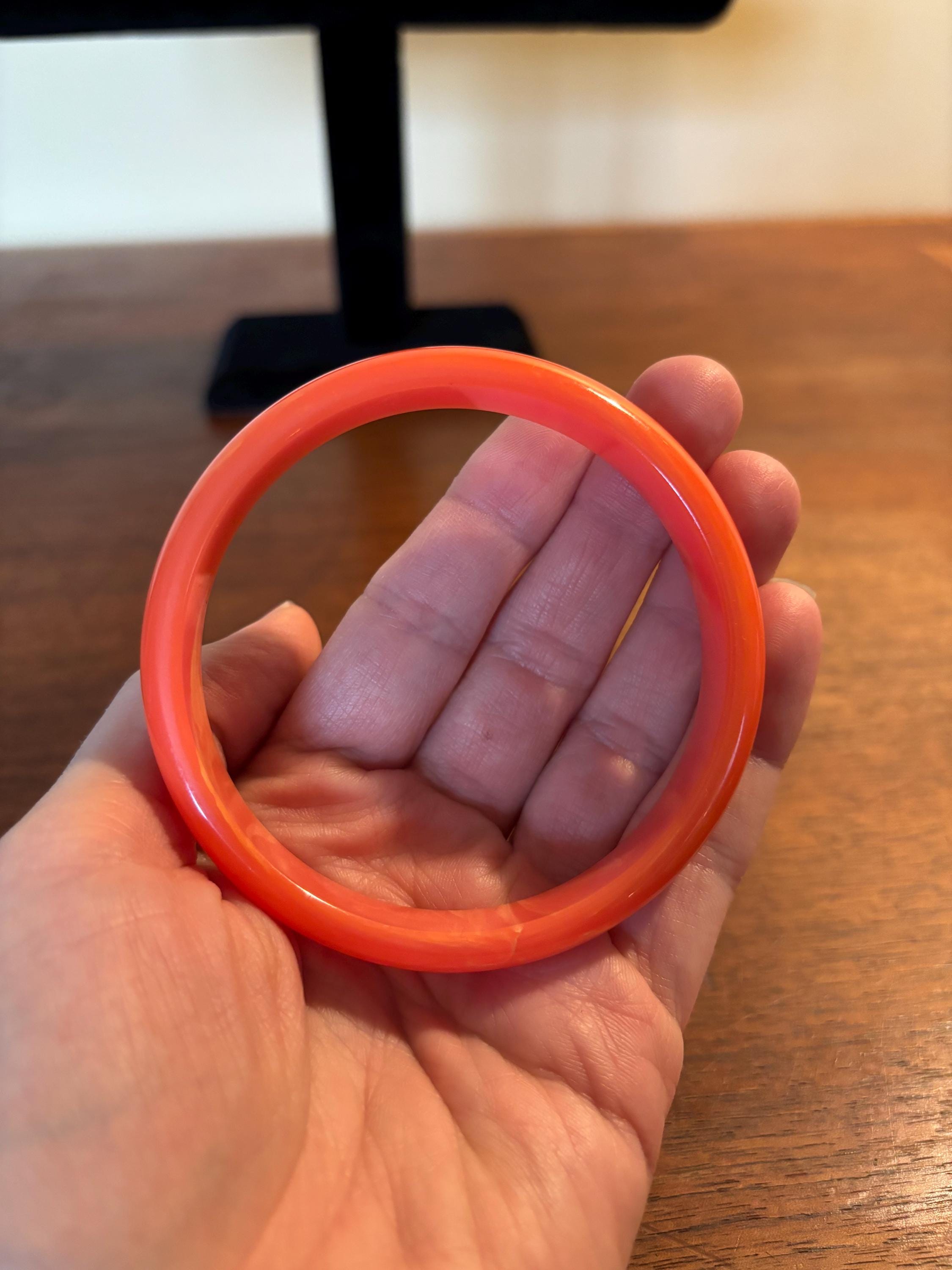 ヴィンテージ ベークライト オレンジ バングル ブレスレット - Etsy 日本