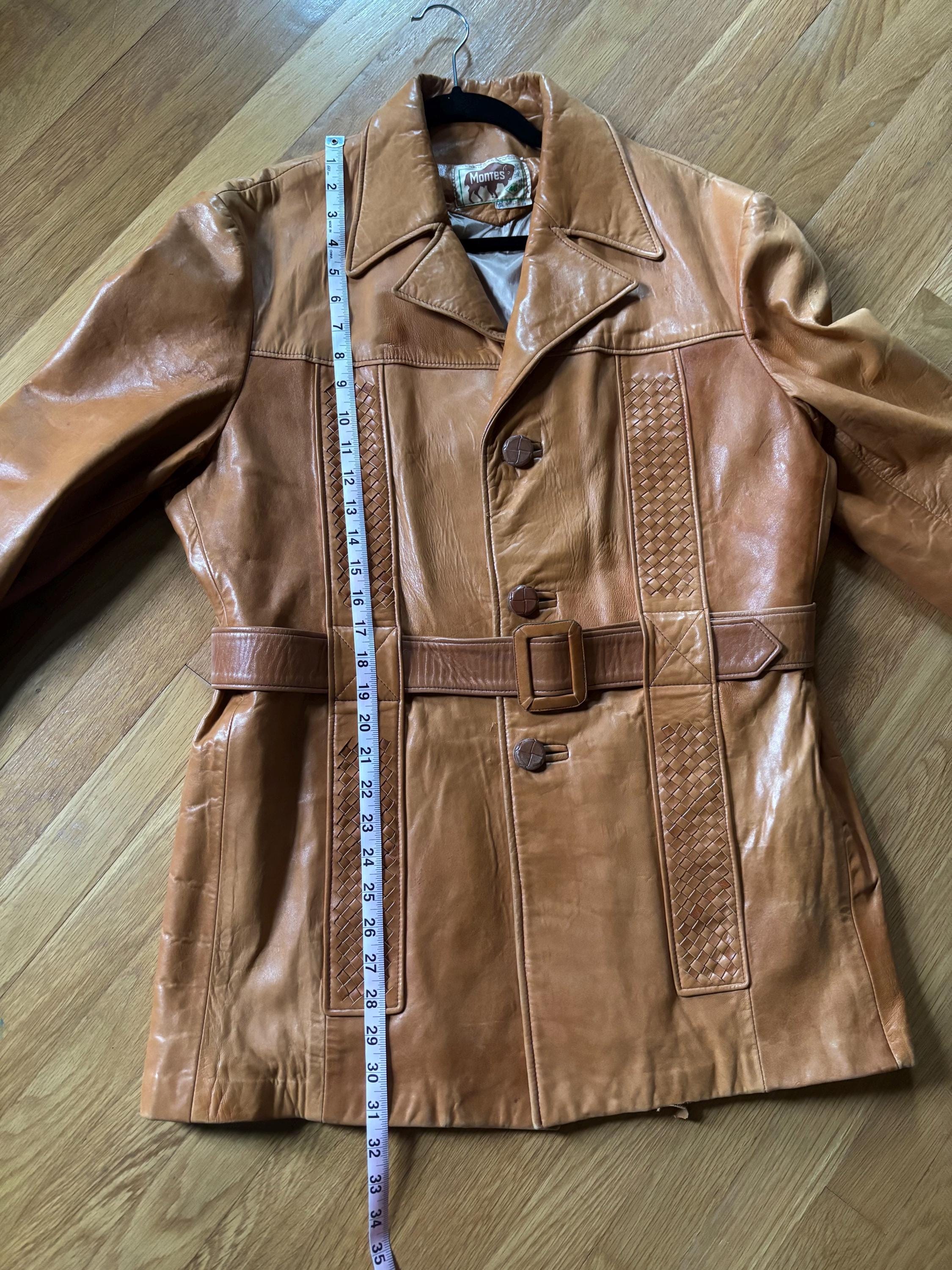 Vintage 1970s Men's Monte's Leather Brown Jacket - Etsy