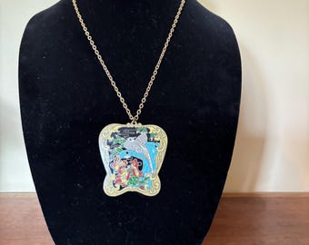 Vintage Enamel Cloisonné Pendant Necklace